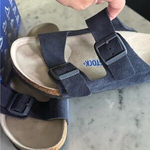 Birkenstock Midnight Blue Suede Sandals